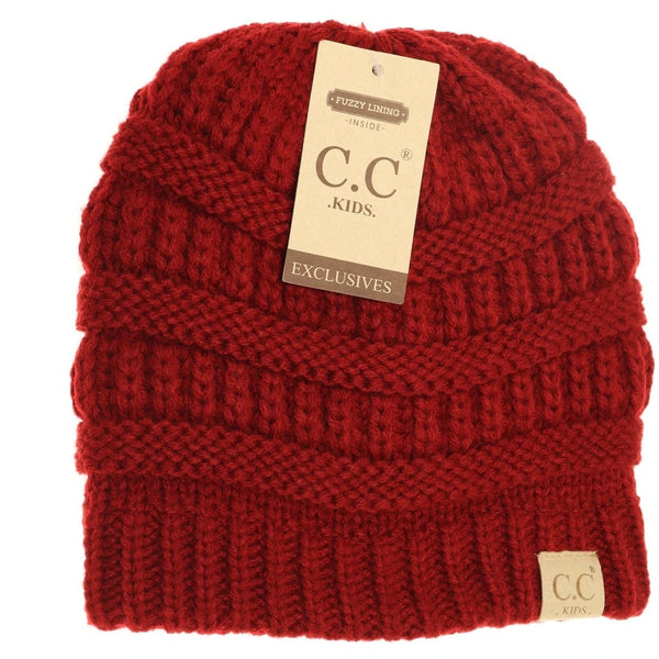 CC Solid Fuzzy Lined Beanie Hat
