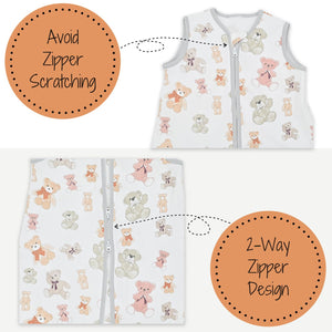 Bear Hugs Baby Sleep Sack, 100% Organic Cotton
