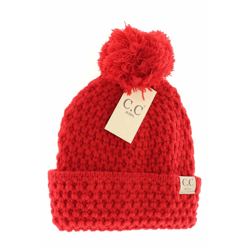 CC Stitch Knit Hats in angle 3 view, cozy beanies for babies, perfect for warmth and style.