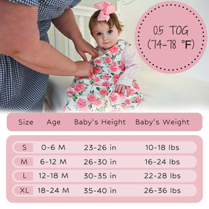 Live Life in Full Bloom Baby Sleep Sack, 100% Organic Cotton