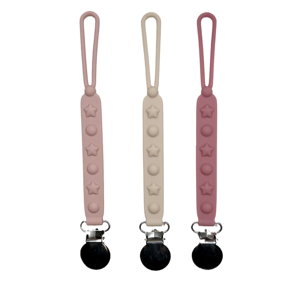 Twinkle Twinkle Pacifier & Teether Clip