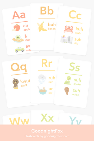 "Letter Sounds Phonics Flashcards for babies, promoting early literacy through fun learning activities."