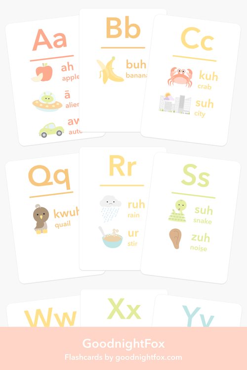 "Letter Sounds Phonics Flashcards for babies, promoting early literacy through fun learning activities."