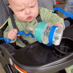 "Angle 6 view of Bottle Bungee, a secure and convenient baby bottle holder for on-the-go parents."