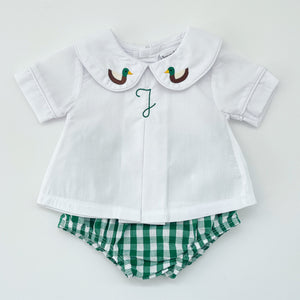 Pleated Peter Pan Diaper Shirt - Boy