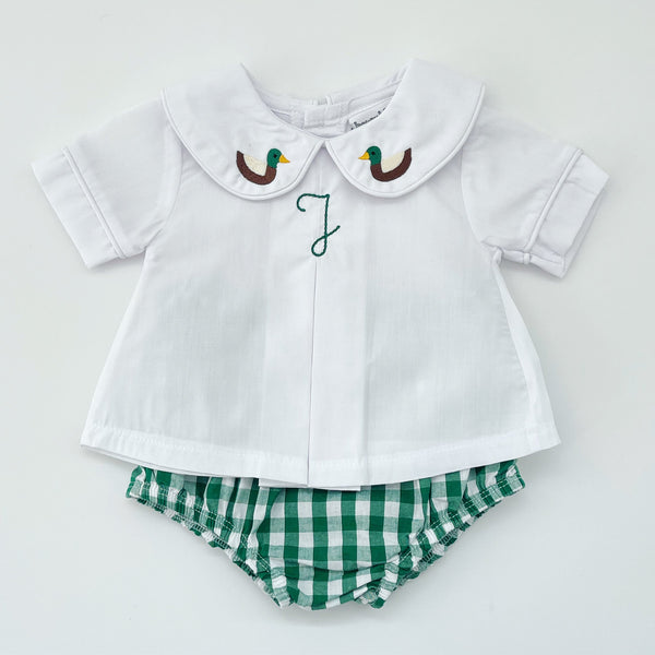 Pleated Peter Pan Diaper Shirt - Boy