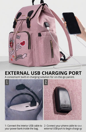 SUNVENO Cute Piglet Doodle Diaper Bag