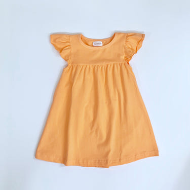 Flutter Sleeve Dress— Light Orange