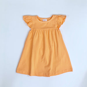 Flutter Sleeve Dress— Light Orange