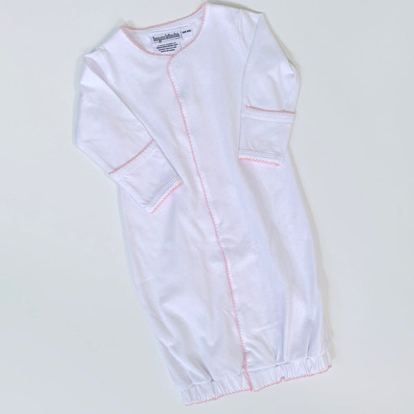 Picot Trim Gown with Hidden Snaps