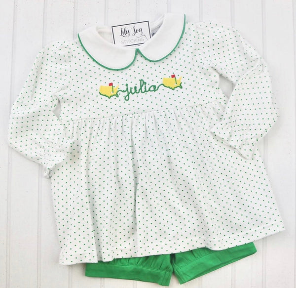 Peter Pan Knit Float Top with Banded Shorts - GREEN