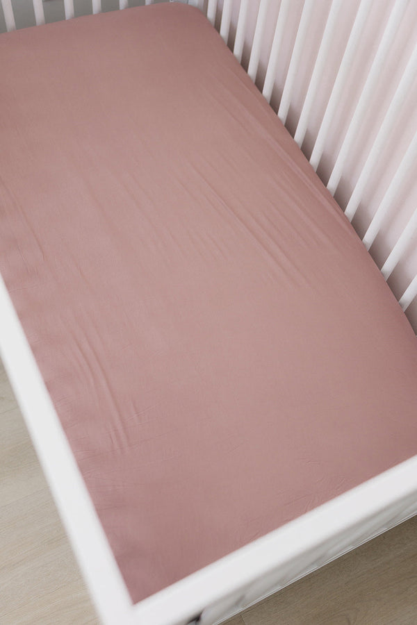 Dusty Rose Bamboo Stretch Crib Sheet