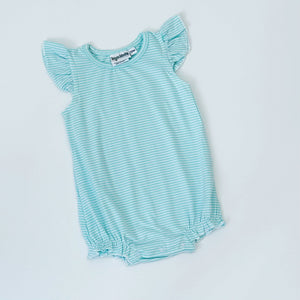 Knit Stripe Flutter Sleeve Bubble
