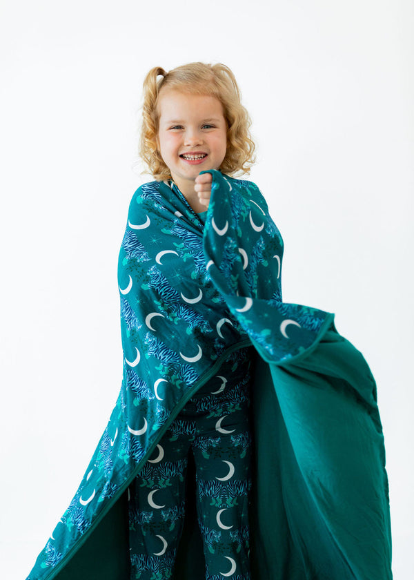 Midnight Tigers Luna Wrap - 47in X 47in double layered blanket