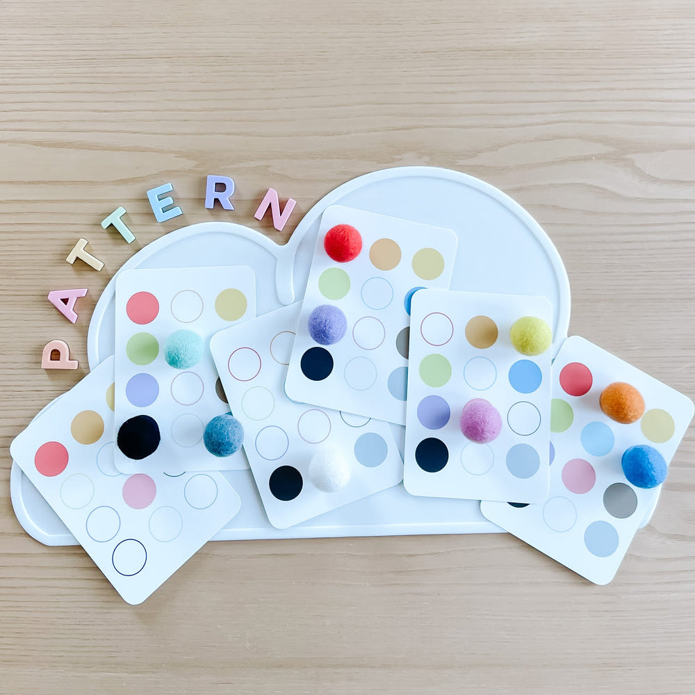 Grid Pattern Ball Flashcards for early learning and sensory play, featuring vibrant colors and engaging designs.
