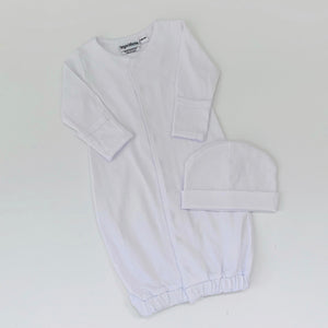 Picot Trim Gown with Hidden Snaps