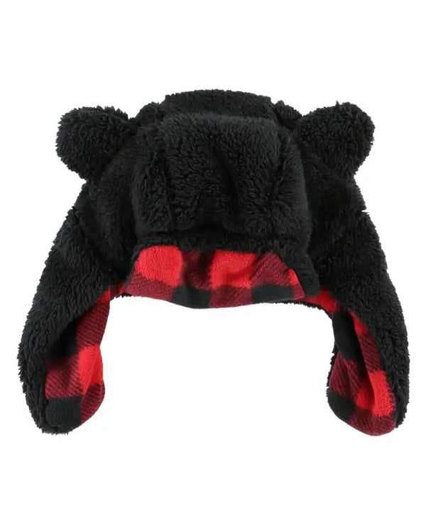 Bear Critter Cap for babies, cozy beanie with cute bear design, shown from angle 2. Perfect for keeping little heads warm.