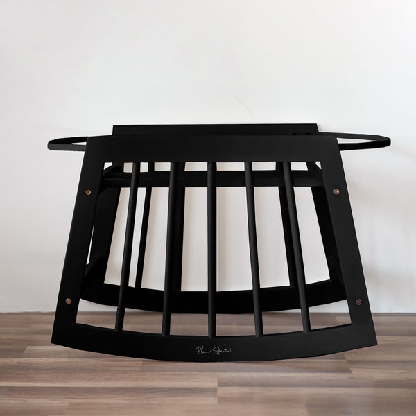 Modern Rocking<br> Moses Bassinet Stand<br>with brake<br>Black