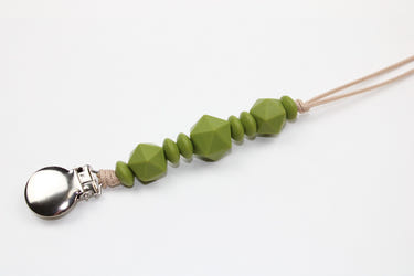 Harley Clip in Army Green - stylish and functional pacifier clip for babies.