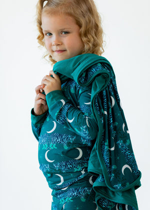 Midnight Tigers Luna Wrap - 47in X 47in double layered blanket