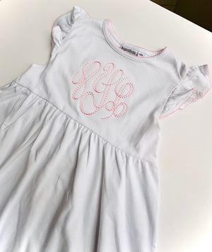 Knit Dress with Picot Trim