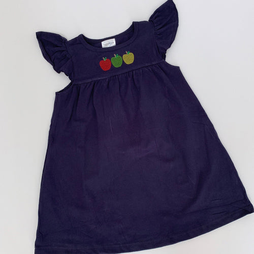 Flutter Sleeve Dress - Navy