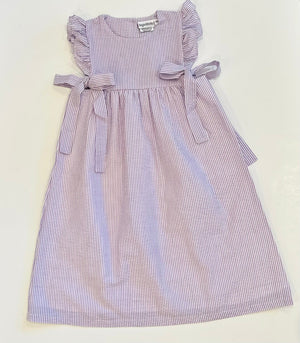 Side Tie Dress - Seersucker