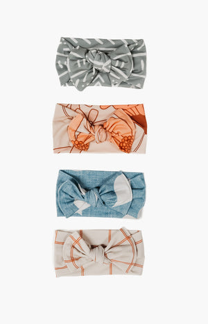 Blue Droplet Bow Headwrap