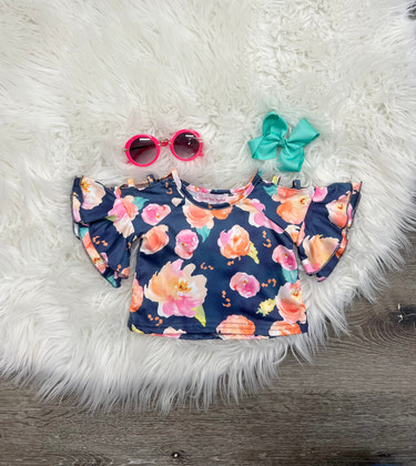 Aubrey Peekaboo Shoulder Top for babies, stylish and comfortable, perfect for everyday wear.