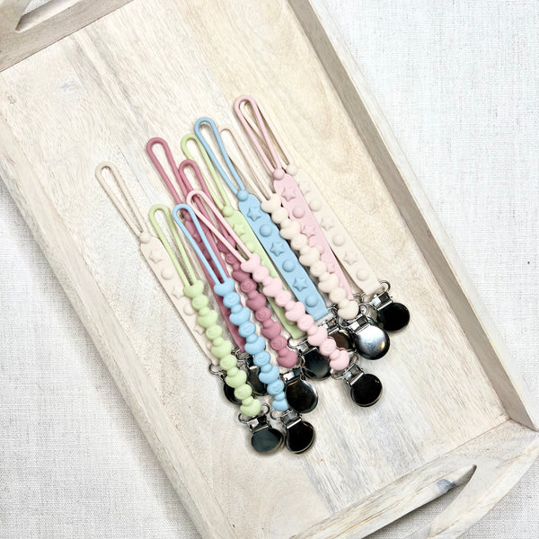 Love You More Pacifier & Teether Clip