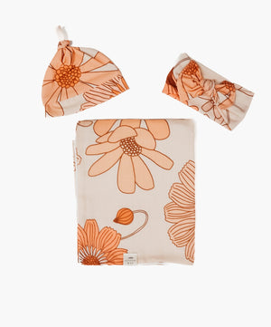 Floral Pink Blooming Bow Headwrap