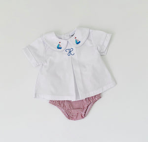 Pleated Peter Pan Diaper Shirt - Boy