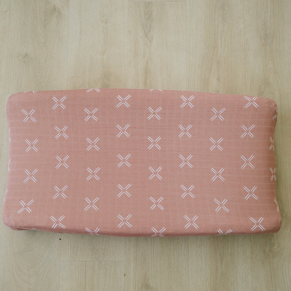 Just Peachy Muslin Changing Pad Cover - MOOGCO Baby