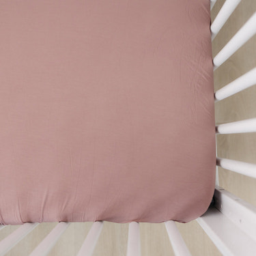 Dusty Rose Bamboo Stretch Crib Sheet - MOOGCO Baby