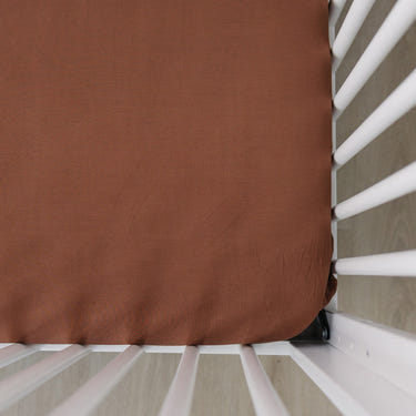 Rust Bamboo Stretch Crib Sheet - MOOGCO Baby