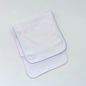 IMPERFECT Picot Trim Burp Cloth - PLESAE READ DESCRIPTION