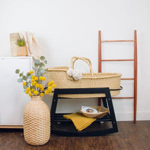 Classic Rocking<br> Moses Bassinet Stand<br>with brake<br>Black