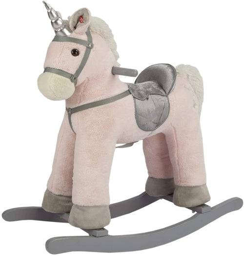 Pink JOON Rocking Horse Unicorn with stars, perfect for toddlers and nursery decor.