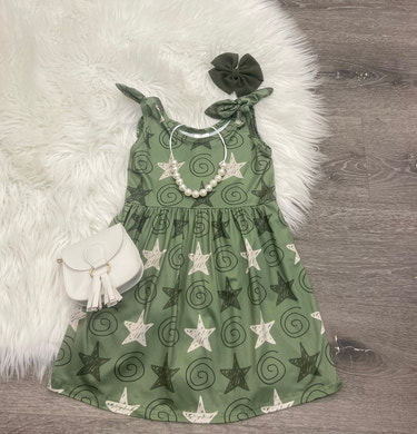 Army Green Stars Dress