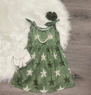 Army Green Stars Dress