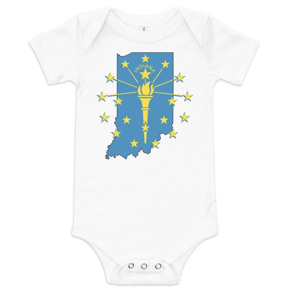 Indiana Baby short sleeve onesie in soft fabric, perfect for comfort and style for your little one.