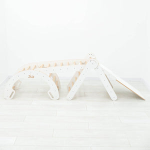 4 in 1 Indoor Climbing Set: Pikler Triangle + Slide + Ladder + Arch