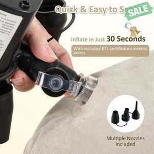 Inflatable Toddler Travel Bed with Electric Pump and Raised Bed Rails-Gray