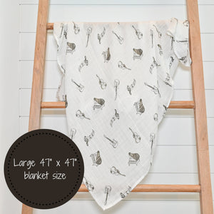 Chello There Baby Muslin Music Swaddle Blanket - MOOGCO Baby
