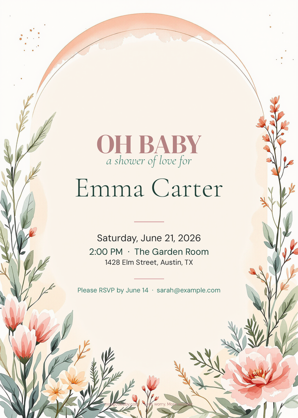 invitation boho terracotta