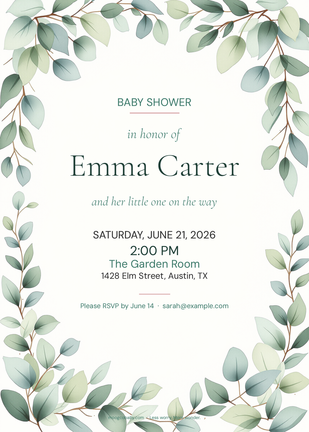 lifestyle invitation botanical sage