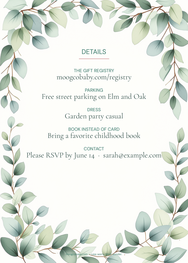 invitation botanical sage back