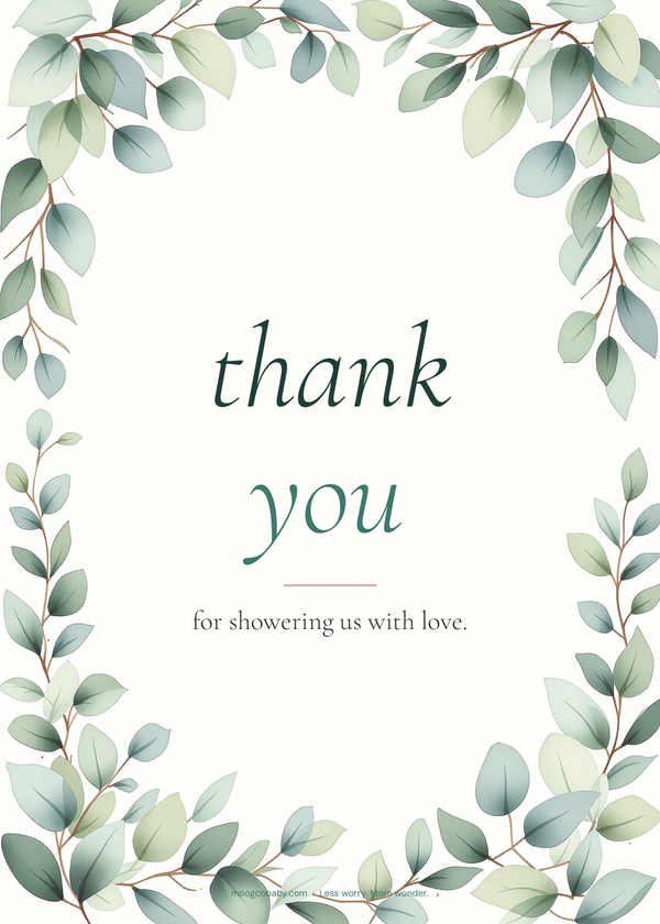 invitation botanical sage thank you