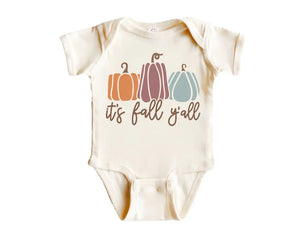 Its Fall Yall Pumpkin - Baby Boy Girl Clothes Infant Bodysuit Funny Cute Newborn Baby Bodysuit