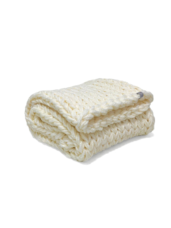Chunky Knit Blanket in Ivory